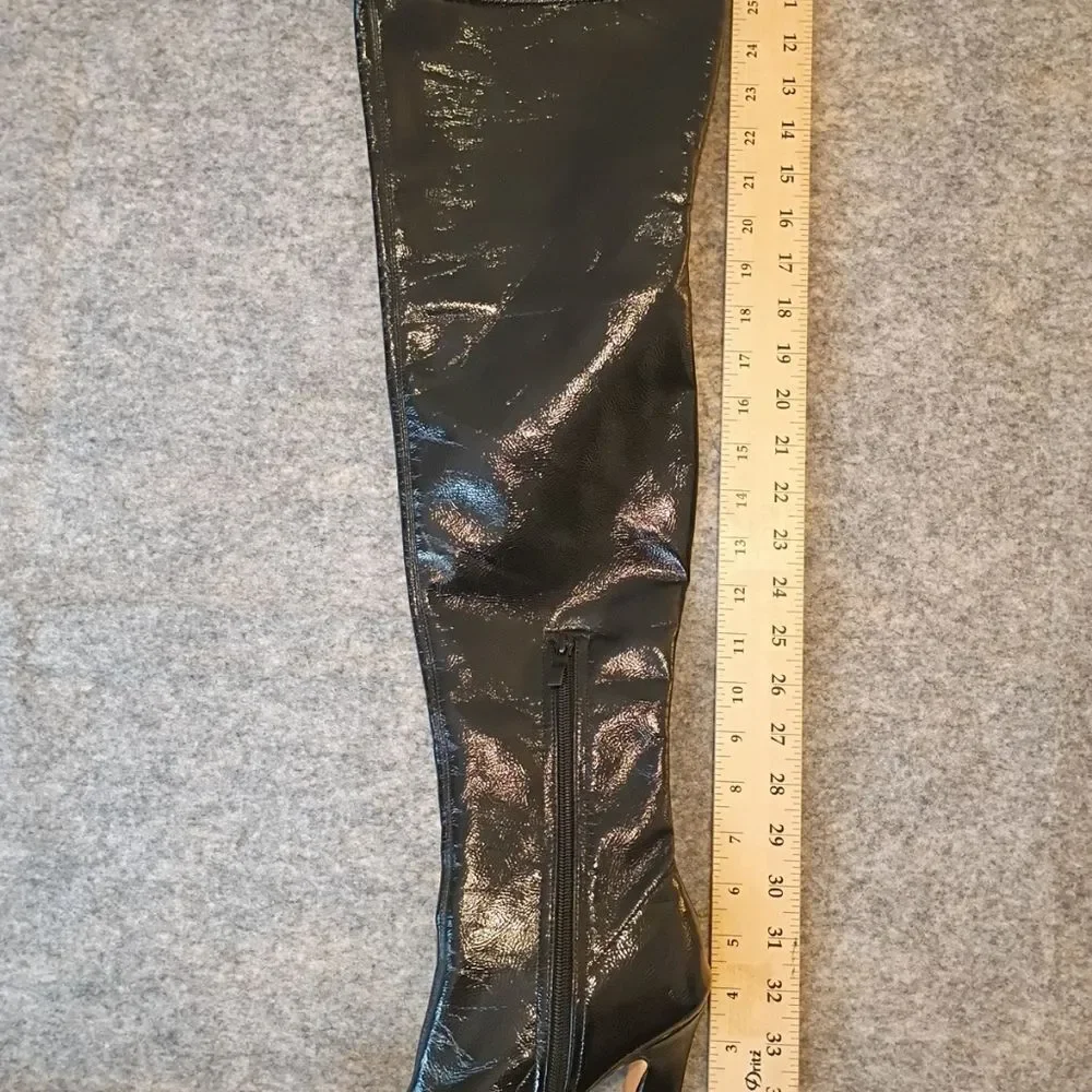 Rouge Helium Women's SZ 6.5 Black Over The Knee Heeled Boots .